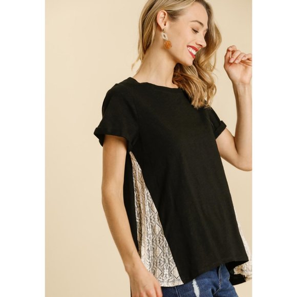 Black Lace Detail Top {Umgee} - Picture 3 of 4